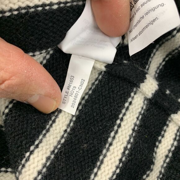 Madewell Stripe Wool Sweater Dress Womens S Small Stripe Button Long Sleeve - Picture 10 of 13